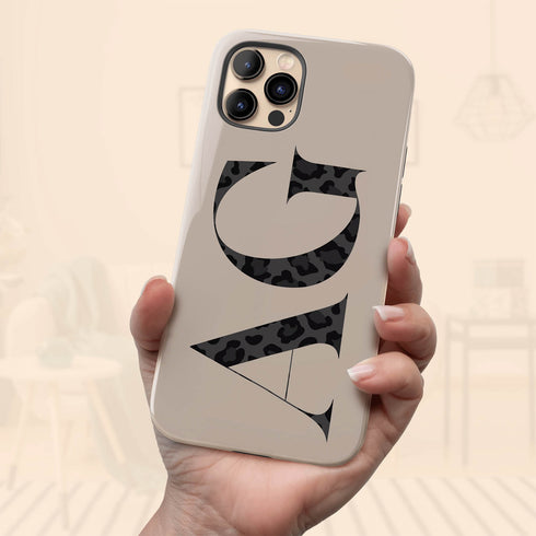 Oversized Leopard Custom Initials iPhone Case